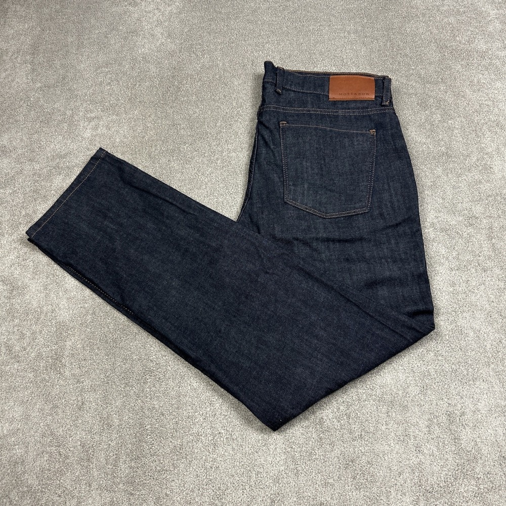 Mott & Bow Slim Mosco Jeans Mens 36x31 Blue Dark Wash Straight Stretch Denim